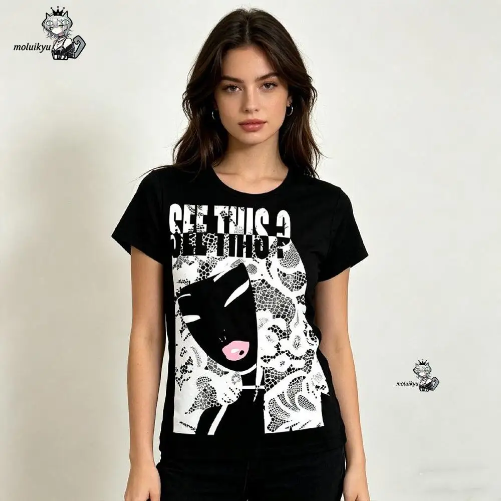 Japanese Harajuku Kawaii Star Y2K Top Emo Women 2000S Tailored Top 90S Retro 2026 Spring Girl Gothic Garbage Rock Hip-Hop Hottie