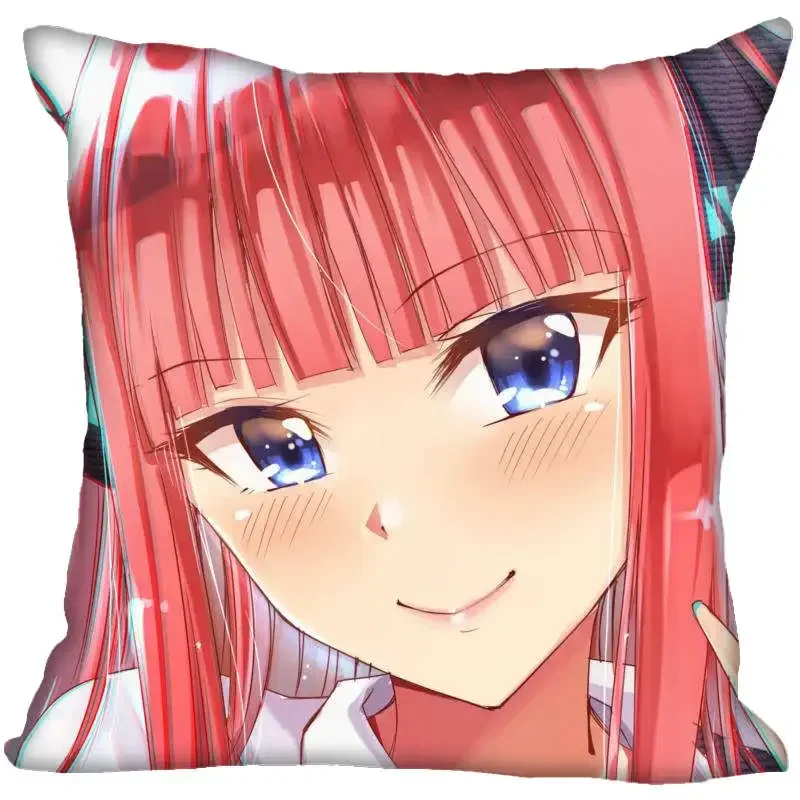 Anime Girl Nino Nakano Pillow Case High Quality Satin Fabric Pillowcase Decorative Pillow Cover Wedding Decorative