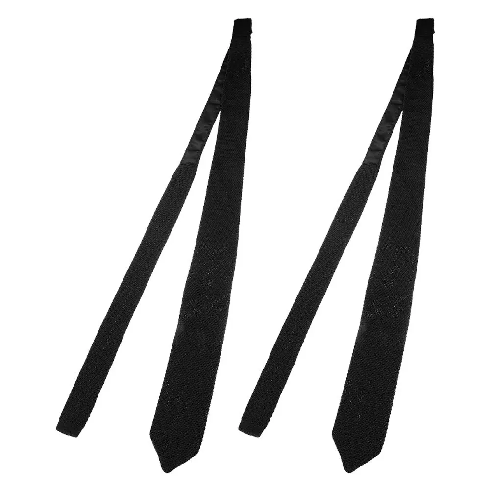 

2Pcs Jacquard Knit Tie Black Christmas Pattern Elegant Necktie for Men Women Business Formal Occasions Fashion Accessory