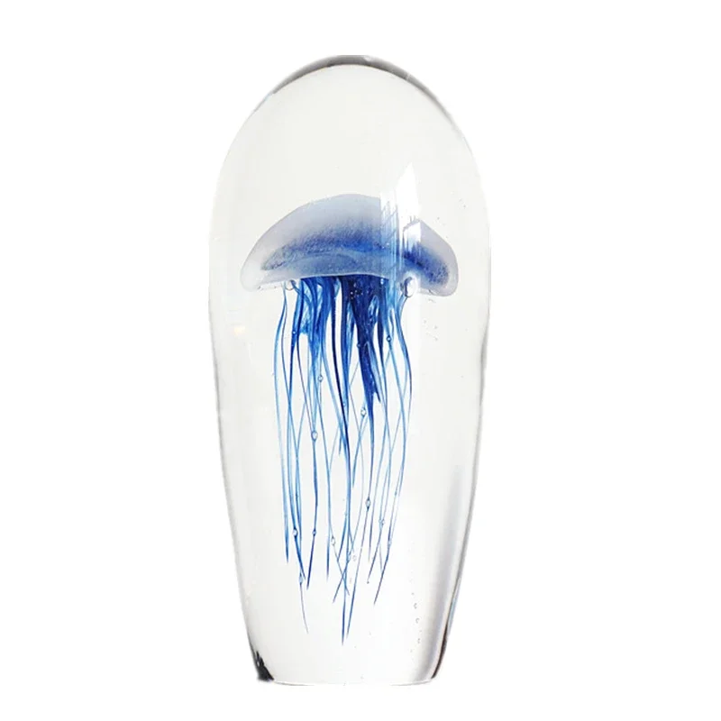 Glass Nordic Mediterranean soft furnishings home ornaments light luxury home decoration crystal luminous jellyfish