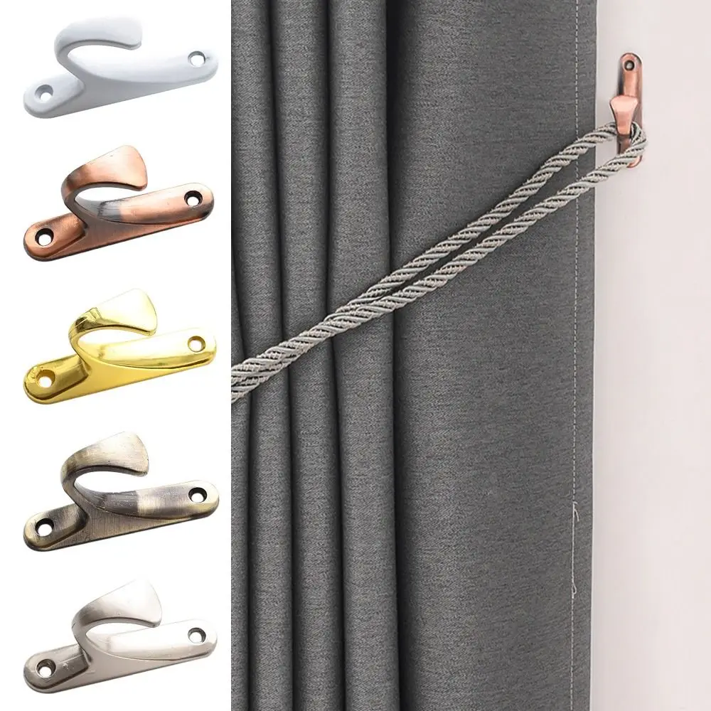 2pcs Durable Modern Hold Curtain Holder Mounted Metal Hooks Curtain Holdback Wall Hanger