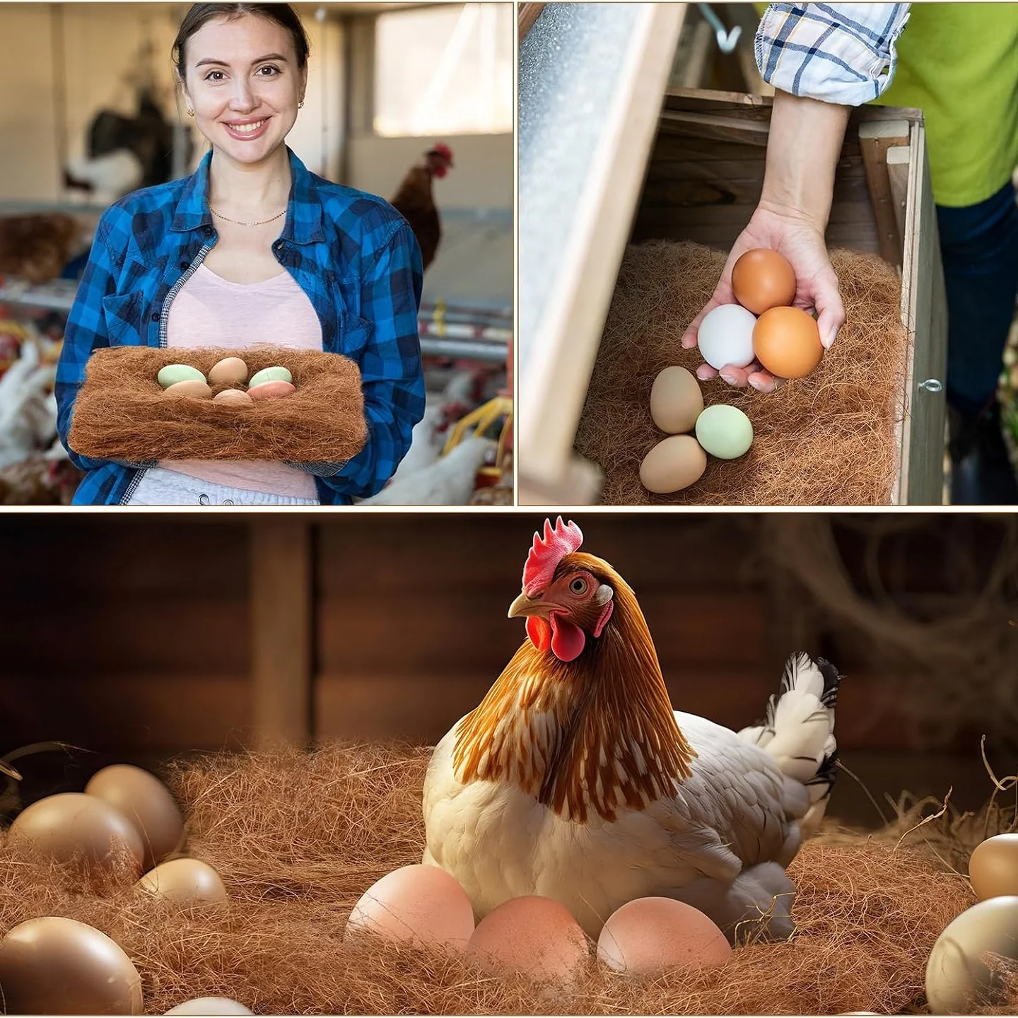 Chicken Coop Box Mat Natural Coconut Mat Reusable Mat for Chicken Duck Rabbit and Poultry