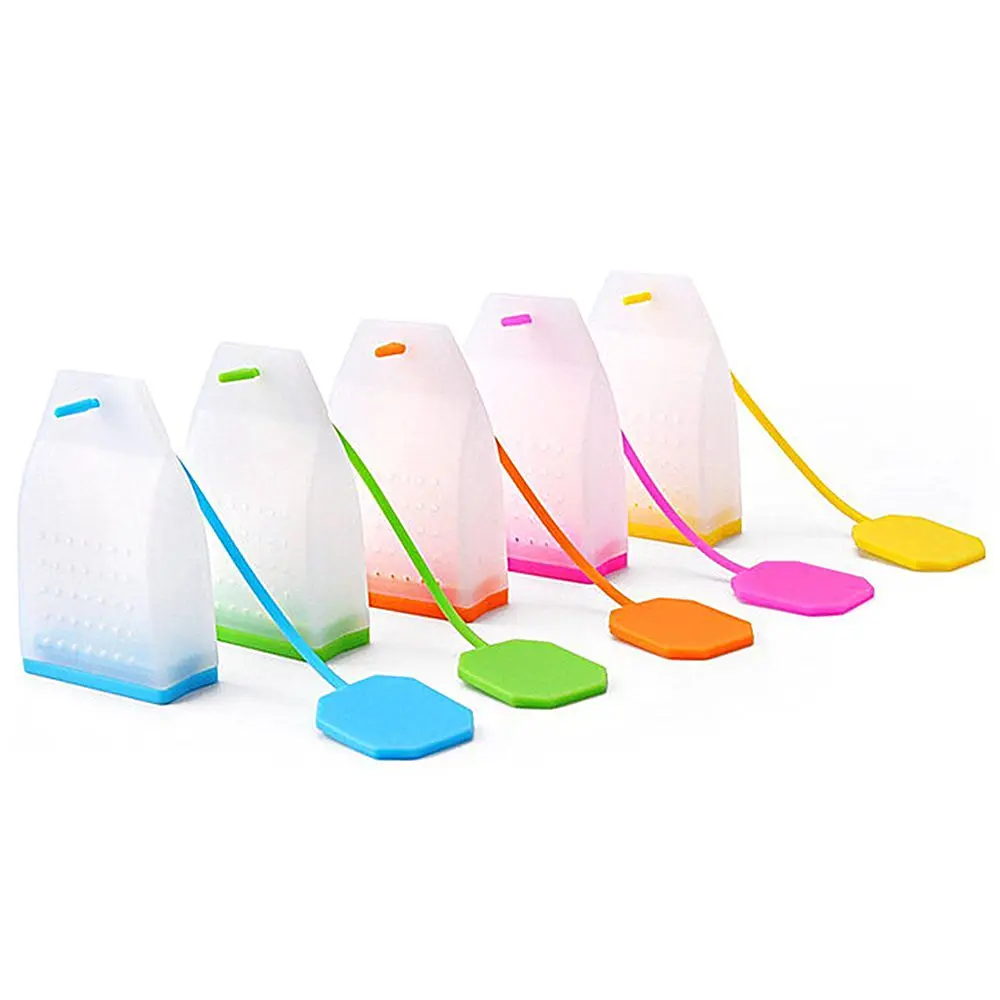 1 PC Random Color Random Color Silicone Tea Bag Spice Infuser Leaf Filter Diffuser Bag Shape Tea Strainer Infuser