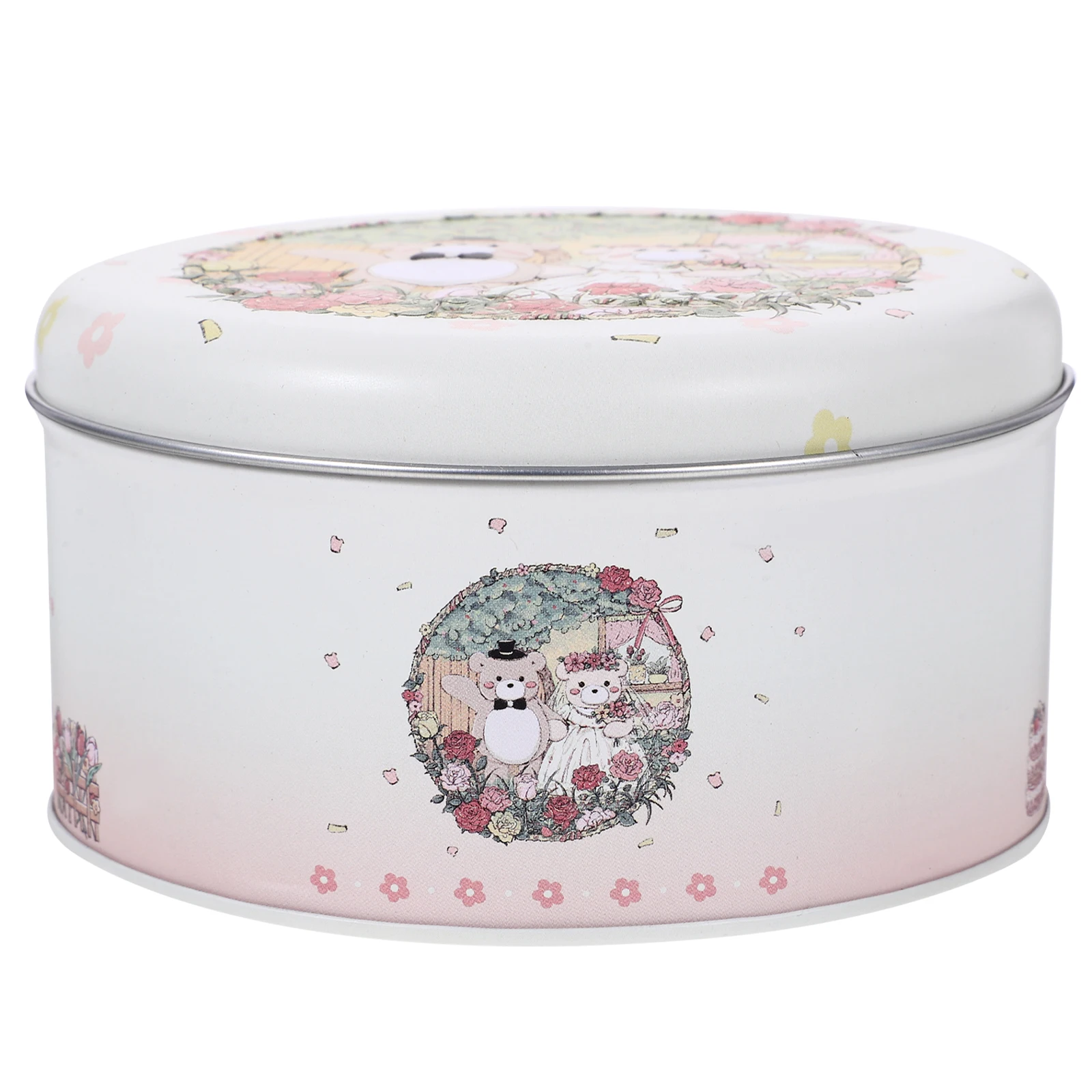 

Gift Packaging Iron Box Round Cookie Containers Holiday Candy Tinplate Box Safe Food Storage Christmas Treats Container Portable