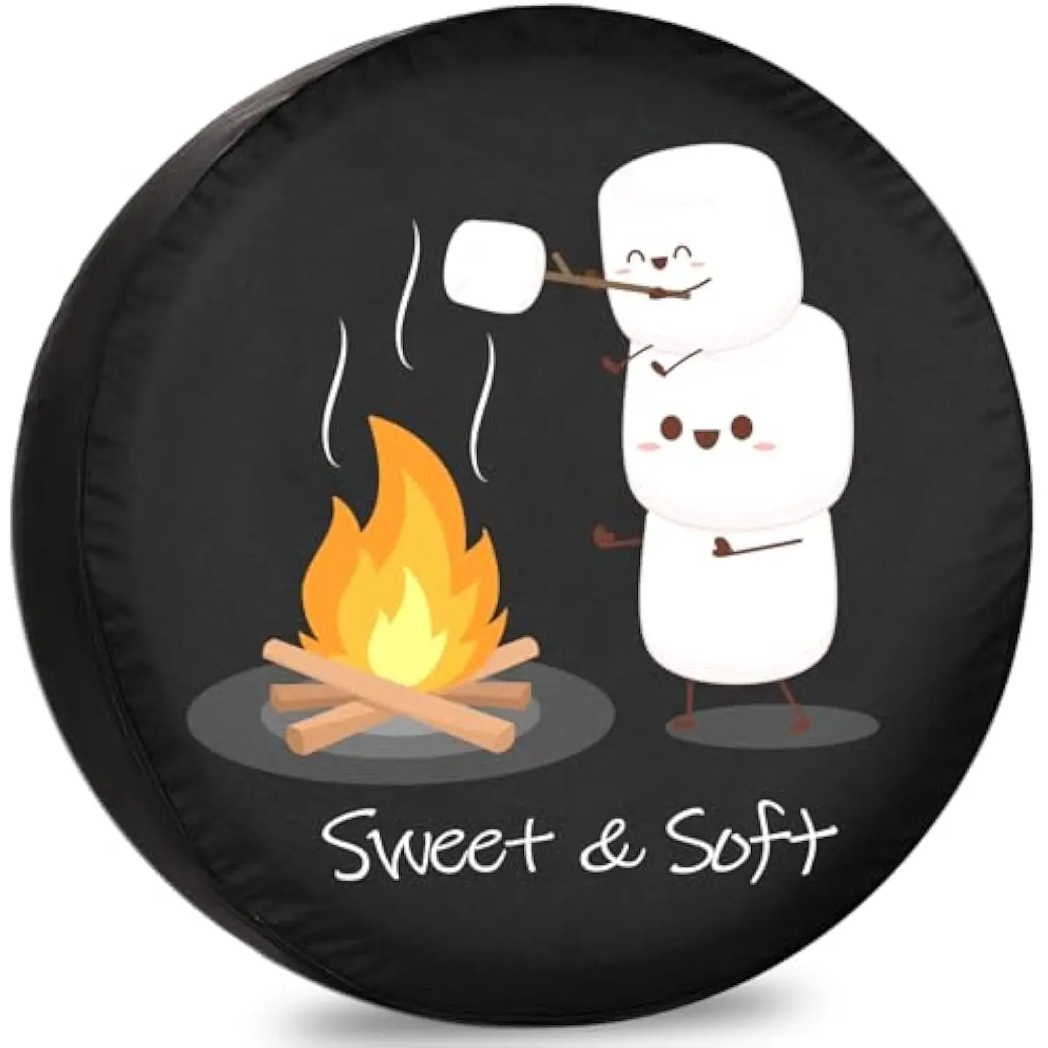 

Cute Marshmallow Roasting Campfire Spare Tire Cover RV Camper Trailer Accessories Weatherproof
