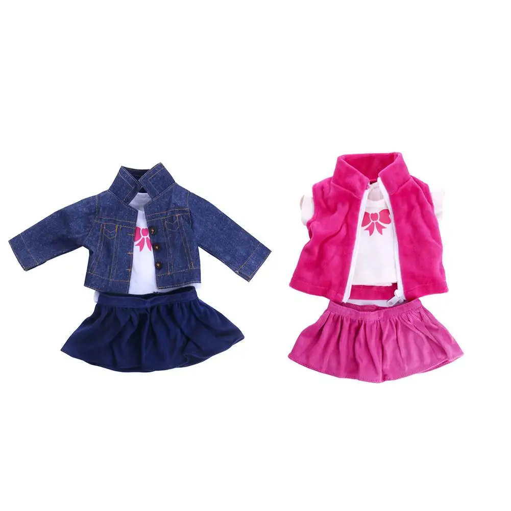 Ensemble de vêtements pour poupée américaine de 18 pouces, 43CM, accessoires de vêtements, jupe supérieure, jouets de bricolage pour filles, cadeau