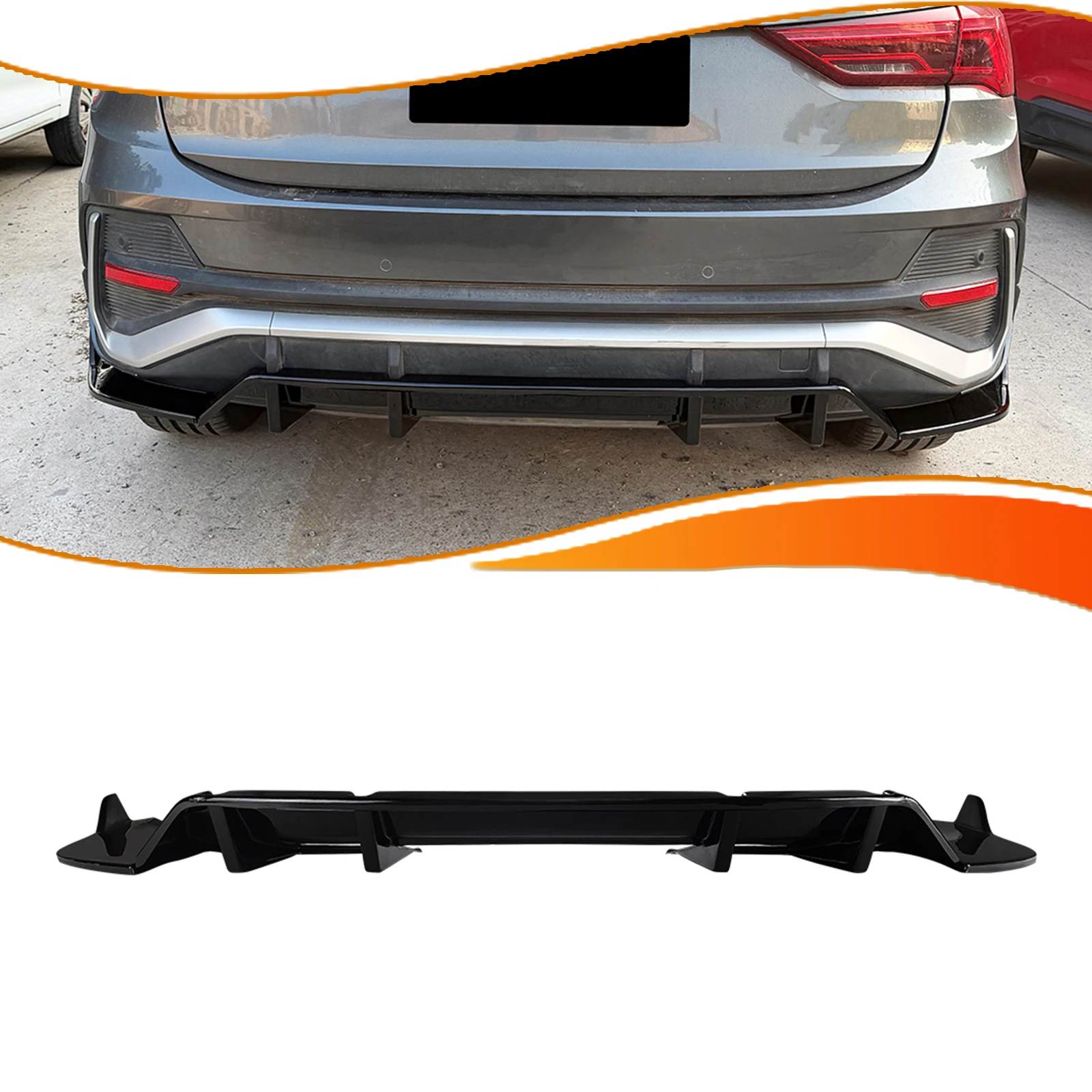 

Car Exterior Rear Bumper Diffuser Lip Separator Lower Splitter Blade For Audi Q3 F3 Sportback 2019-2025