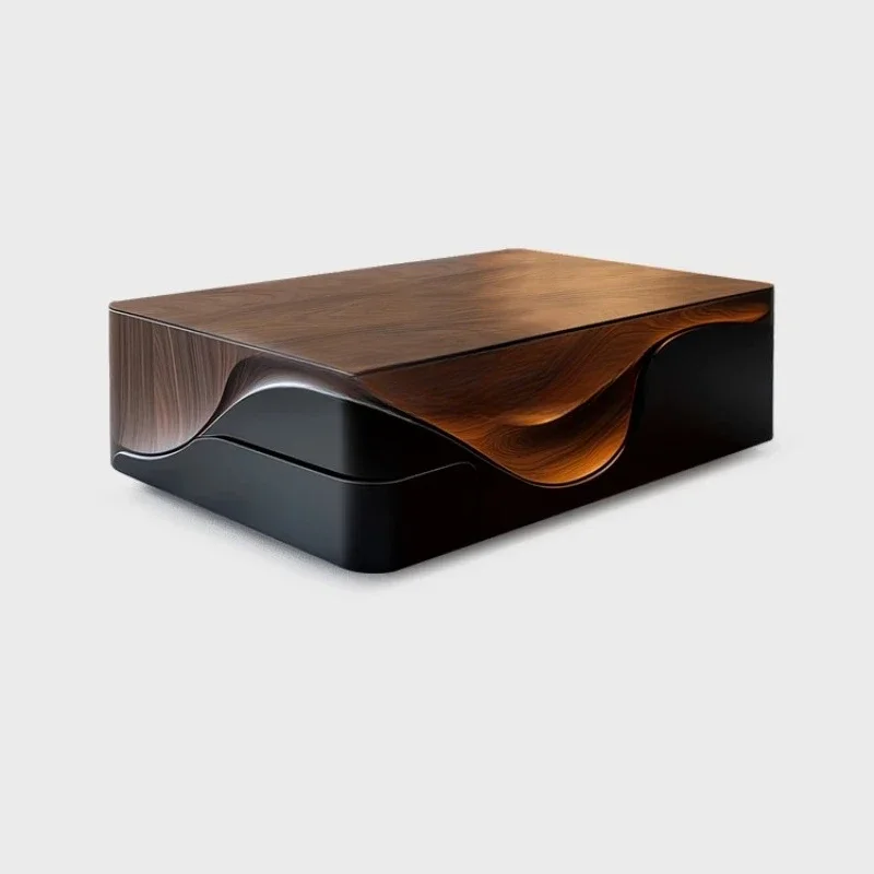 TTTTNordic Art Coffee Table Solid Wood Square Tea Table Creative Light Luxury Tea Table Living Room Home