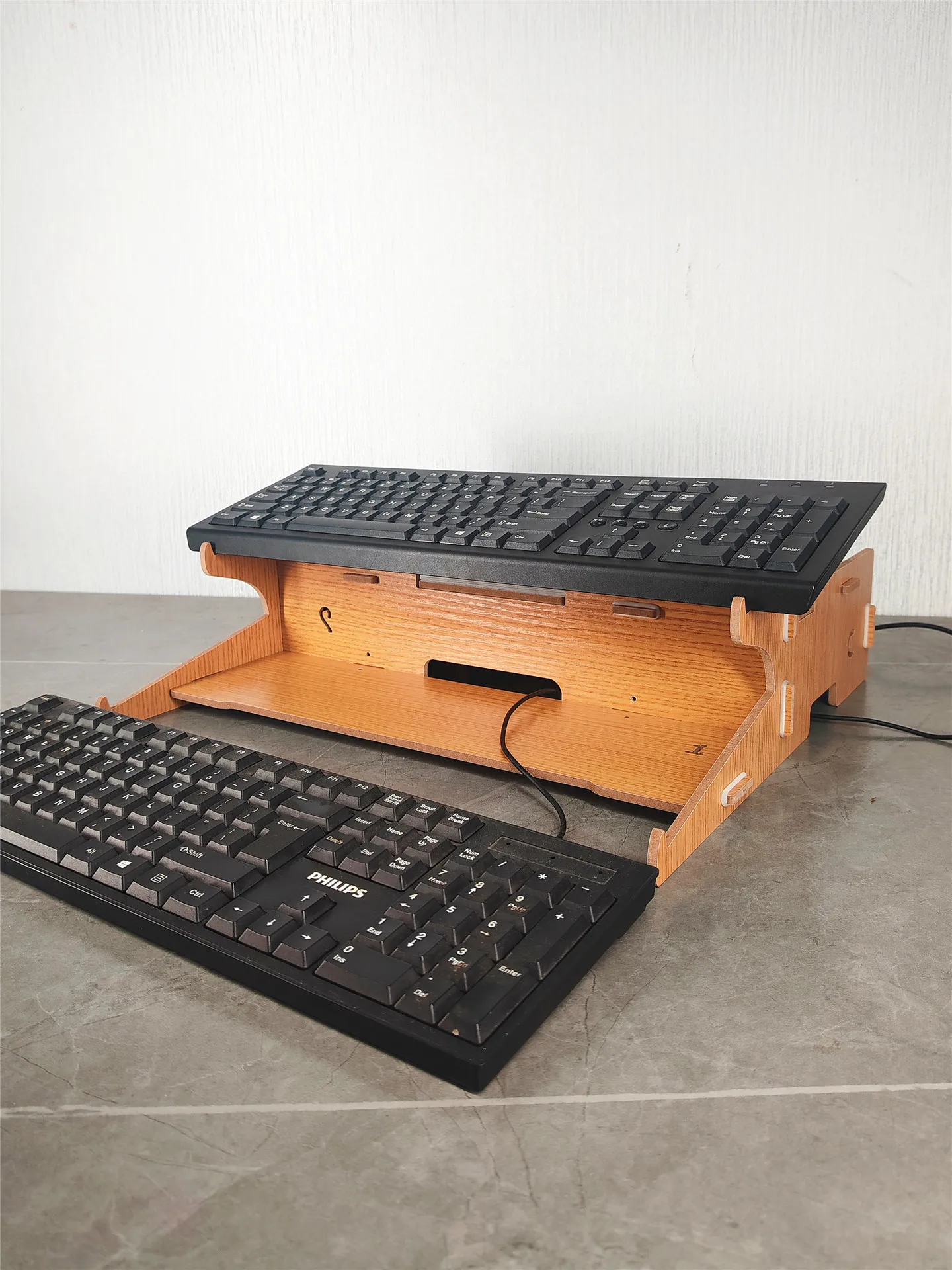 New Desktop Computer Riser Dual Keyboard Stand Office Organizer Double Layer Storage Rack for Computer Monitor Office Supplies