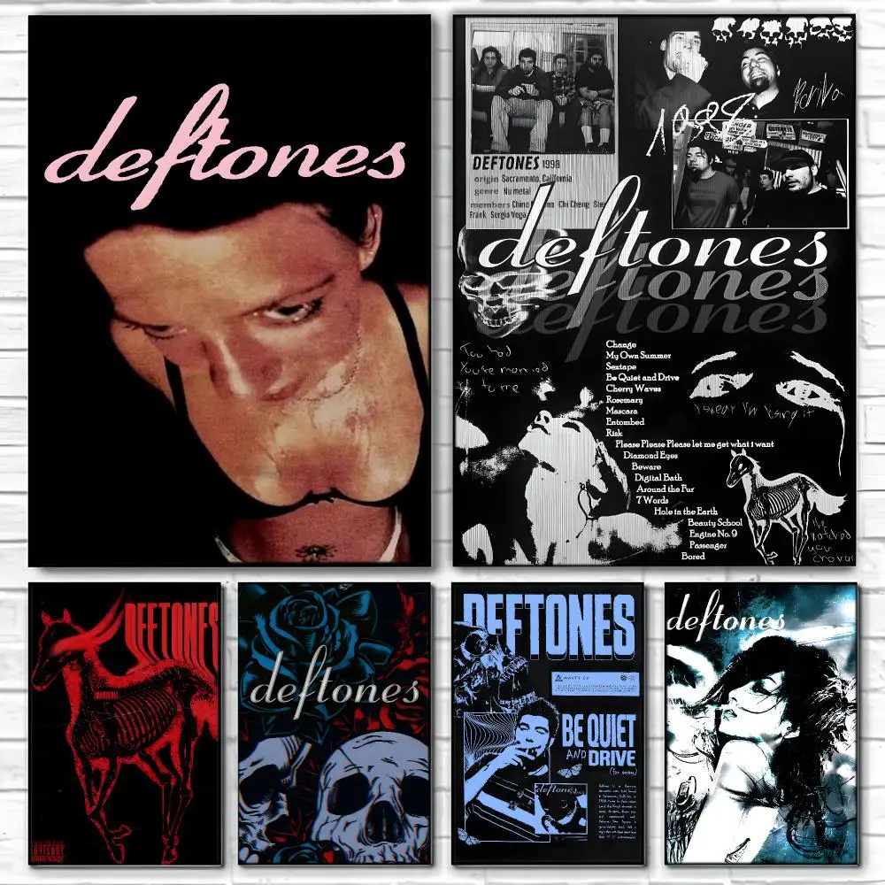 Metal Rock Band D-Deftones Poster  Self-adhesive Art Waterproof Paper Sticker Coffee House Bar Room Wall Decor