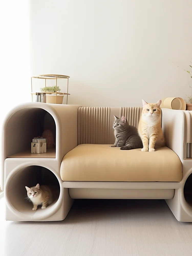 Cat kennel, kennel sofa integrated, universal in all seasons, bite-resistant, easy to clean, warm cushion, people and cats