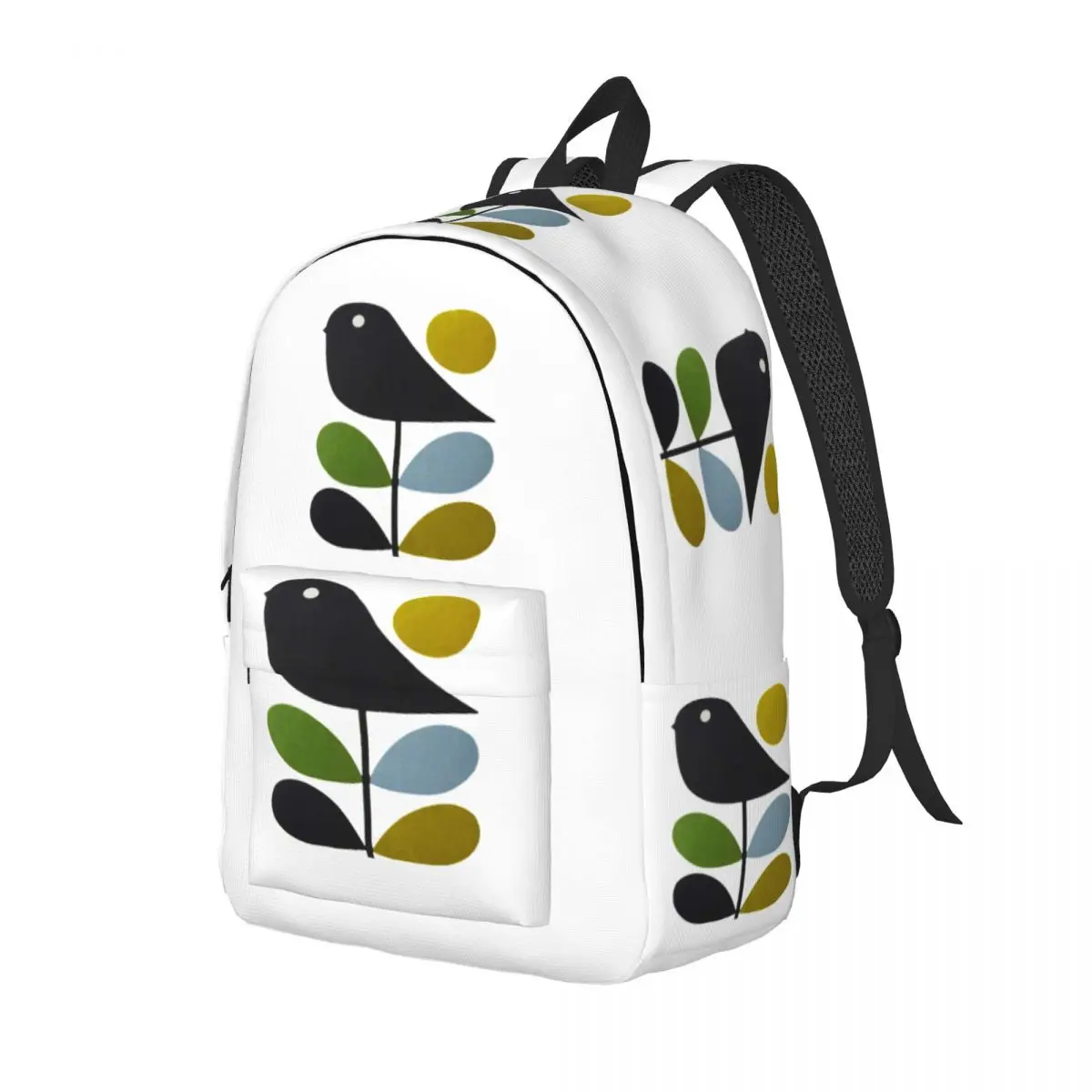 Custom Kiely Orla Stem Bird Canvas Backpacks for Men Women Water Resistant School College Flowers Geometric Bag Print Bookbag