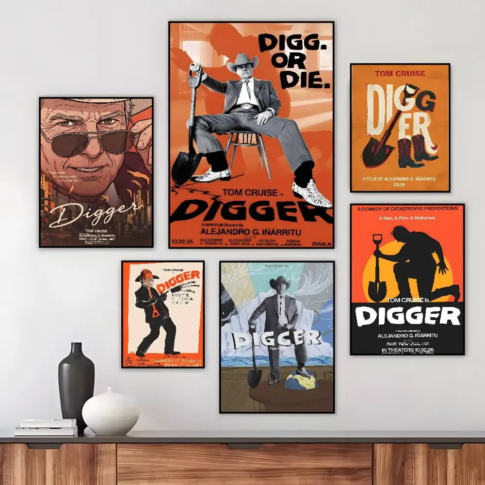 Movie Popular Popular Modern Digger poster Art HD canvas advanced aesthetic Printing Paper Wall Art for Living Room Home Decor