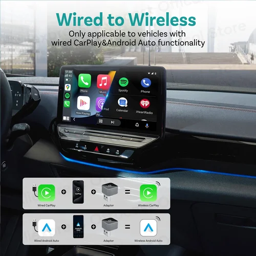 Imagen 2 del producto OTTOCAST MINI adaptador inalámbrico delgado CarPlay Android Auto 2 en 1 Dongle USB accesorios de coche para VW Toyota Hyundai Kia Chevrolet