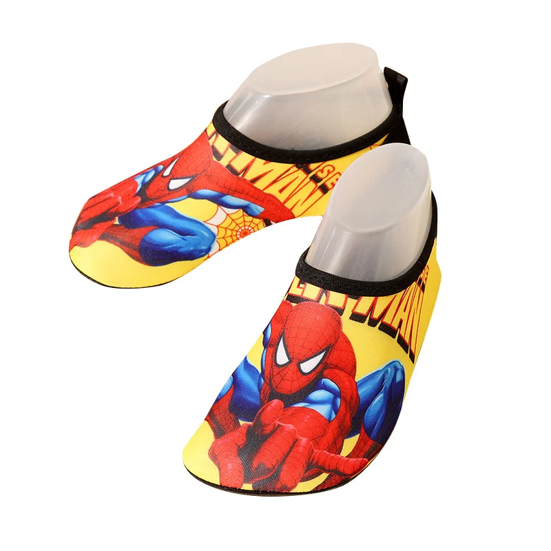 Marvel Spider Man Kids Shoes Outdoor Barefoot Beach Shoes Boys Swim Quick-Dry Slip on Flats Children Water Sport Socks Slipper