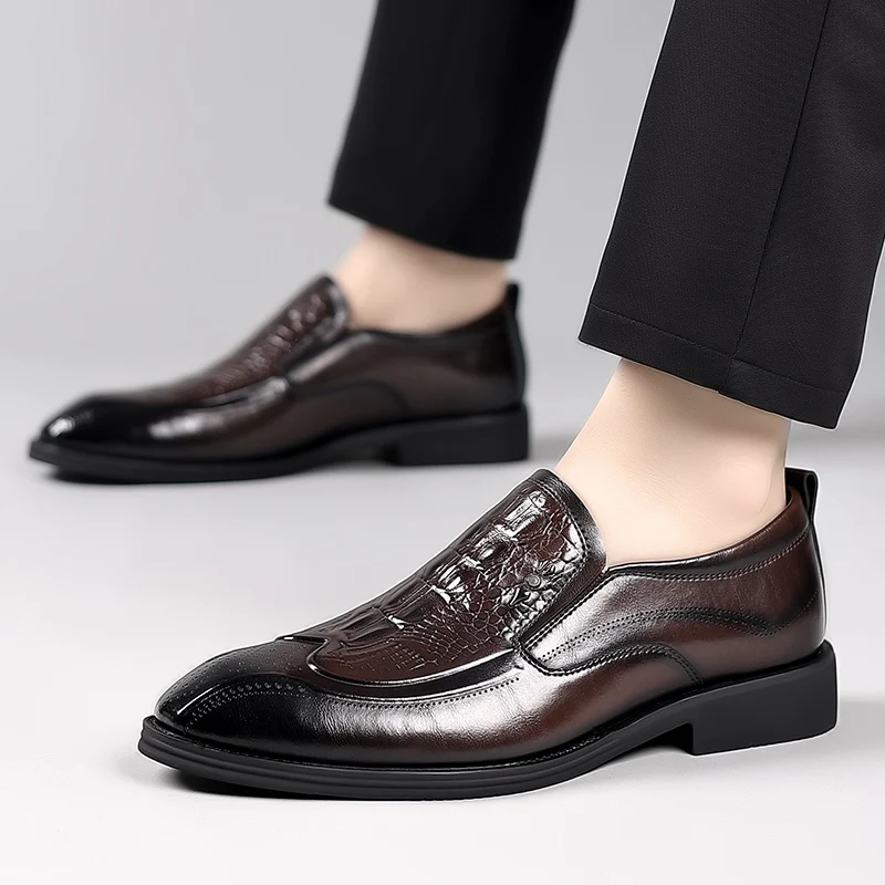 

PARZIVAL Men Spring Summer Leather Oxfords Business Shoes Formal Shoes Casual Dress Shoes Man High heels Party Wedding Shoes