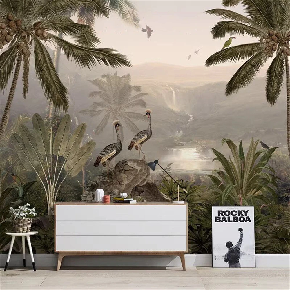 Custom 3D Photo Primitive forest animals wall paper Mural Hotel Wallpaper for Living Rom Wall Coverings vinyl art wall stickers