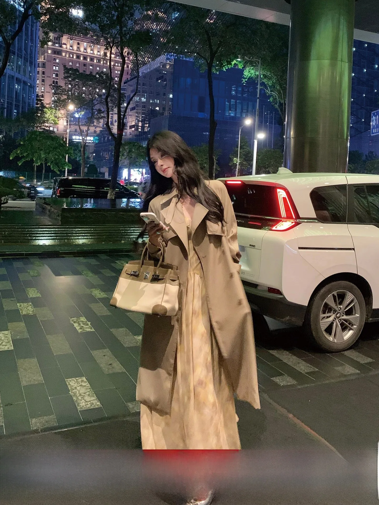 

Модная женская верхняя одежда средней длины в британском стиле из полиэстера и вискозы с длинными рукавами