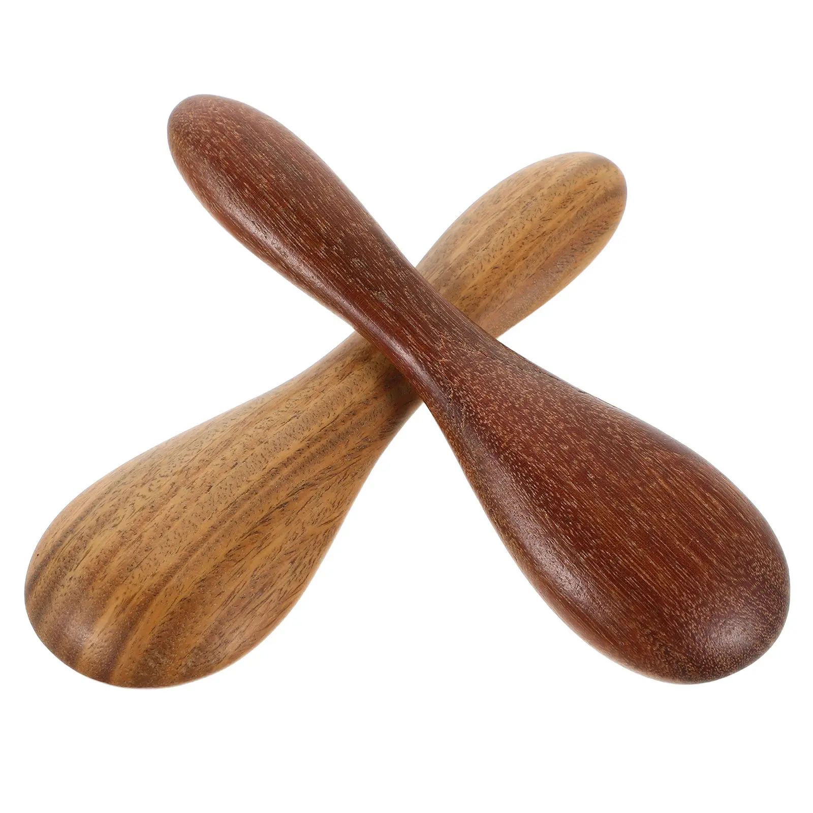 2Pcs Sandalwood Face Mask Tool Natural Gua Sha Scraper Wood Facial Massage Stick Beauty Tool for Application Mixing Skincare