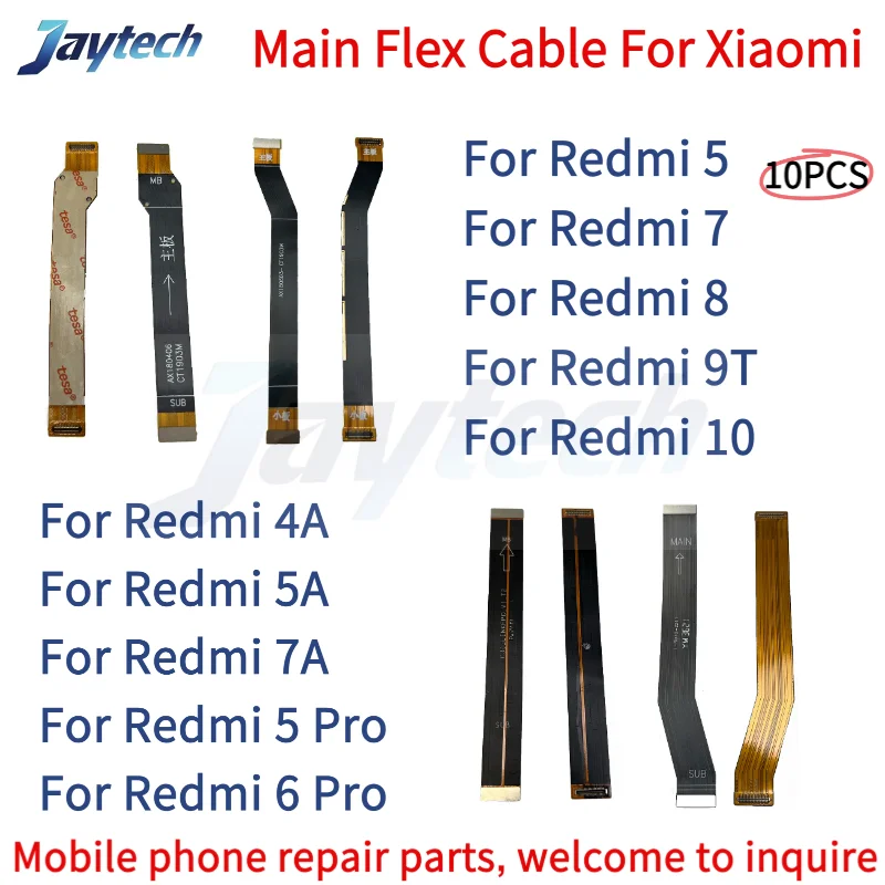 10 Buah Kabel Fleksibel Utama Mainboard untuk Redmi 5/5A 6/7/7A 9T/10/15C Pro Kabel Fleksibel Motherboard Papan Konektor Ribbon Suku Cadang