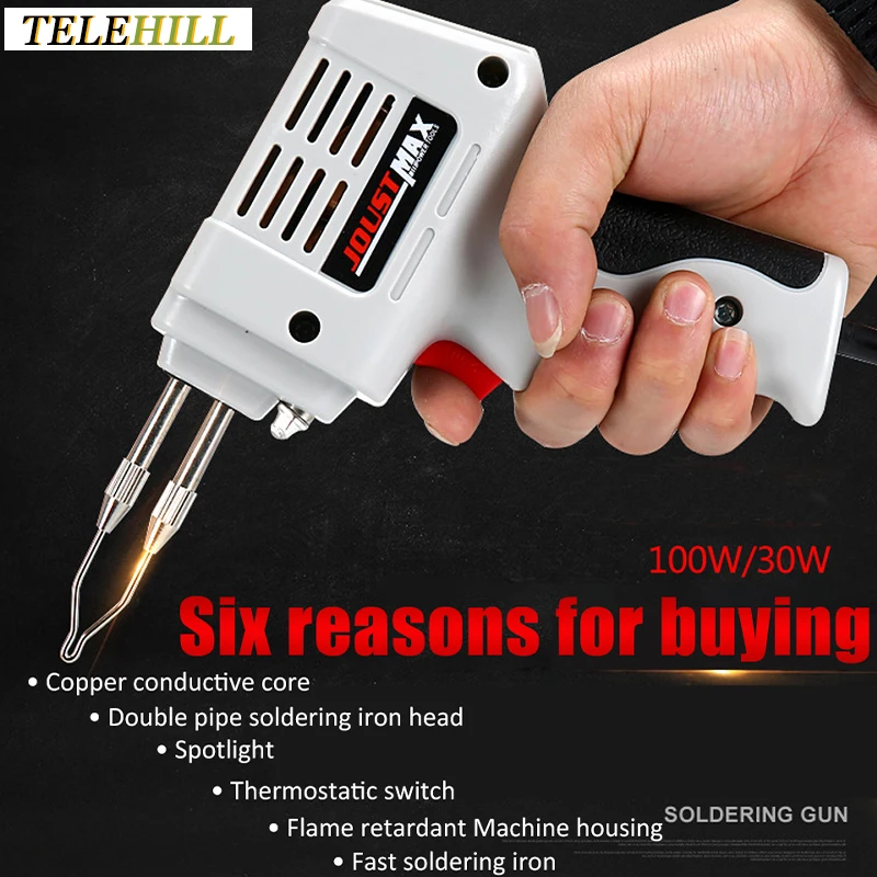 EU Electrical Soldering Iron Tin Gun 220V 100W High-power Heat Handheld Soldering Gun With Solder Wire Welding Repair Tools Kit