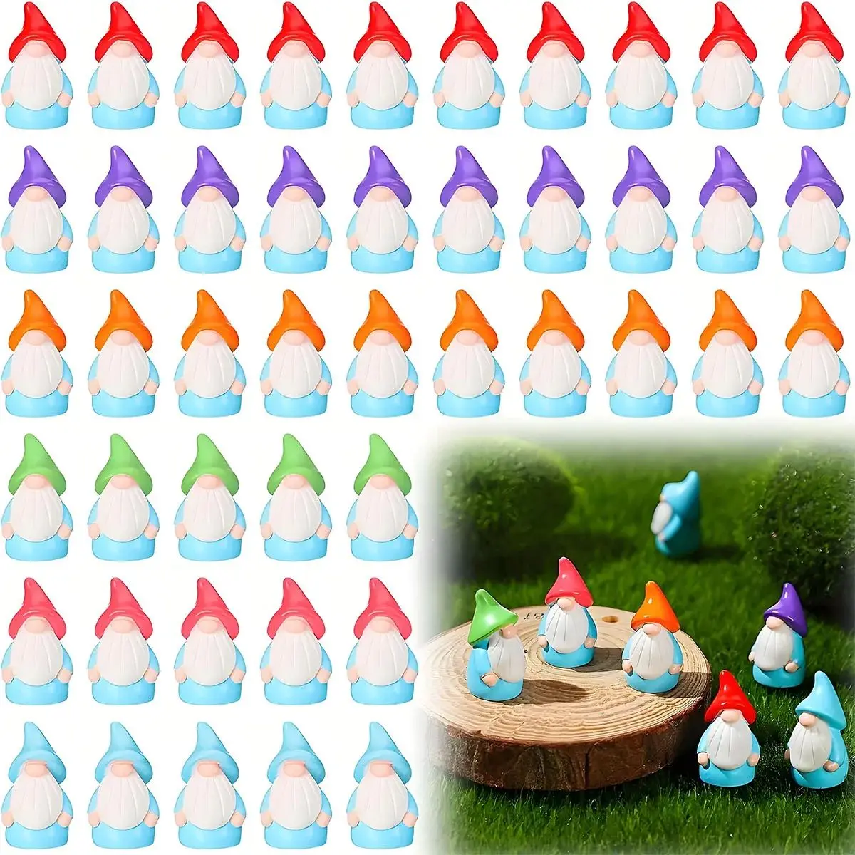 100/40/20PCS Mini Gnomes Fairy Garden Miniatures Luminous Forest Fairy Moss Micro Landscape Decoration Accessories Home Decor