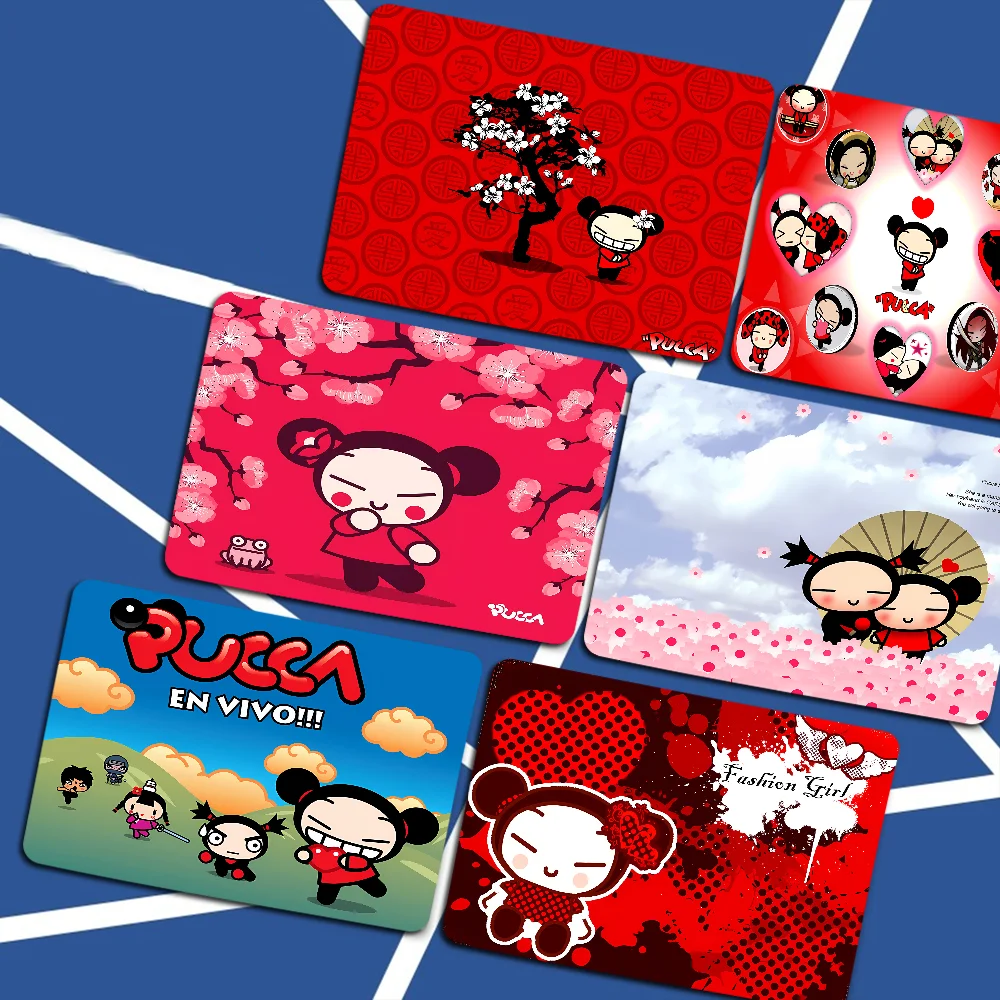 

Cute Cartoon Pucca Garu Mousepad Animation Thickened Mouse Pad Gaming Keyboard Table Mat Office Supplies Room Decor for PC Desk