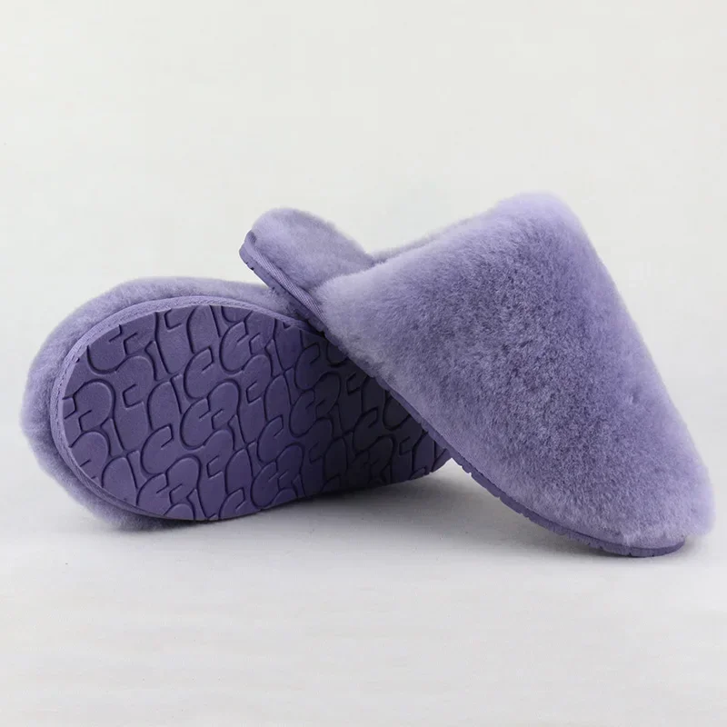 Fashion natural Fur slippers shoes Women indoor floor slippers home shoes warm thick wool slippers winter shoes lady shoes