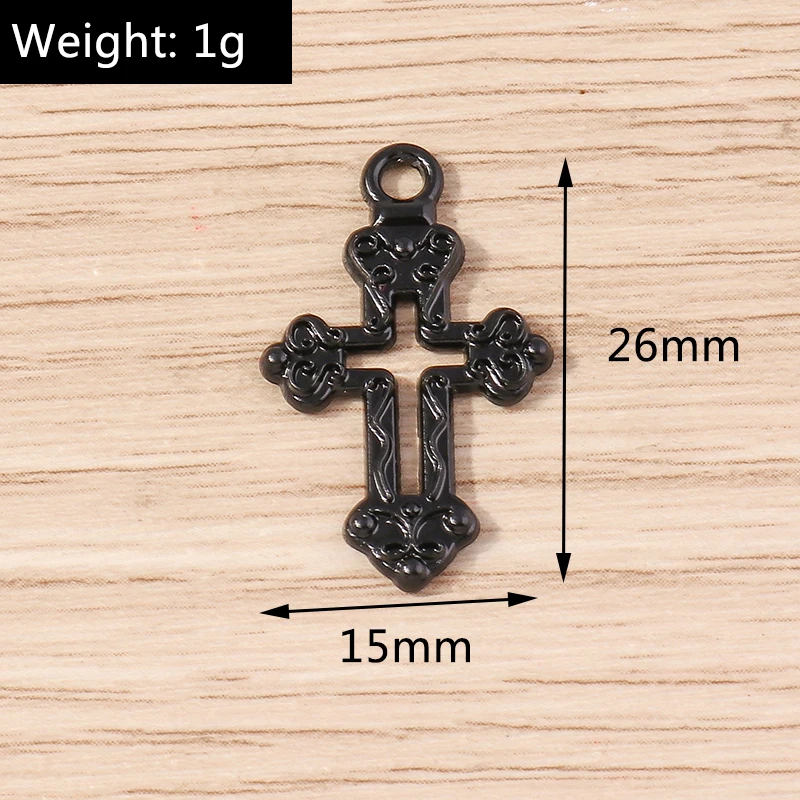 Tusember 10 Stück Steampunk-Anhänger, Hip-Hop-Anhänger mit schwarzem Kreuz, für DIY-Schmuckherstellung, Tropfenohrringe, Armbänder, handgefertigtes Kunsthandwerk – Detail 9