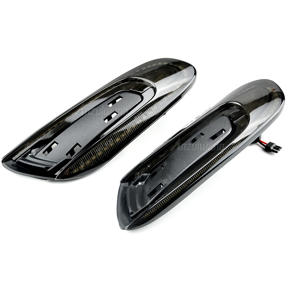 Misura Per Mini Cooper F55 F56 F57 2X Dinamico LED Parafango Indicatore Luce Indicatore Laterale Lampada luce Ambra luce lente di fumo