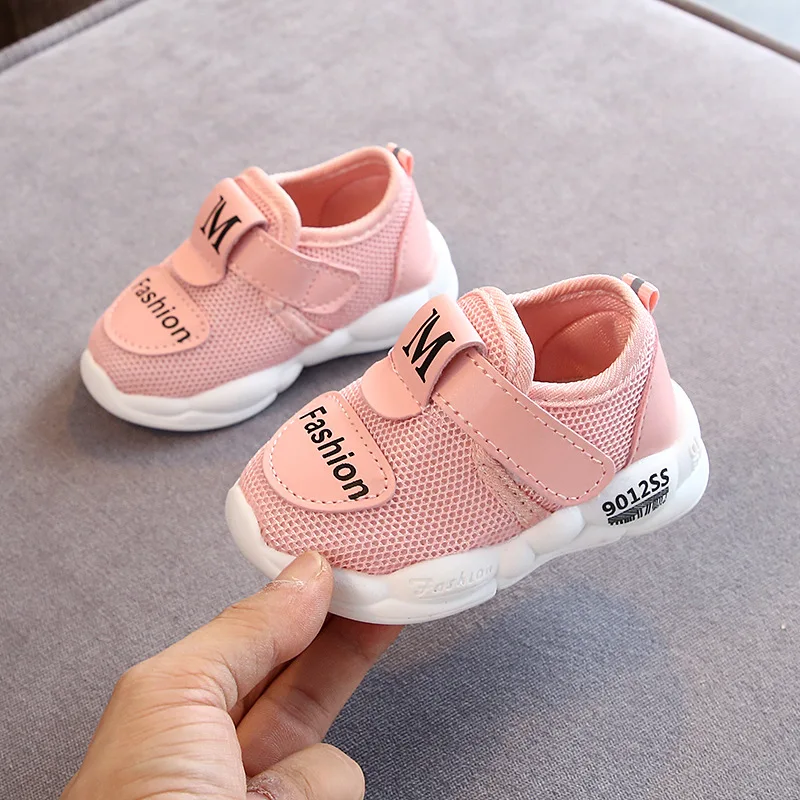 Lente Zomer En Autum Kinderen Mesh Sportschoenen Jongens Meisjes Baby Peuter Schoenen Kind Zachte Bodem Ademende Sneakers