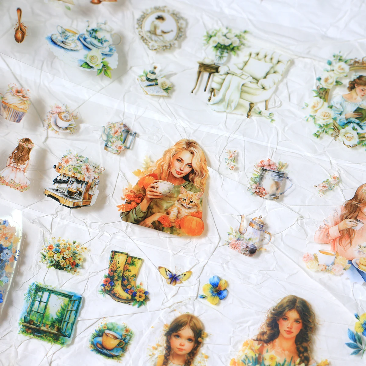 Journamm 6 لفات/صندوق ملصقات شريط PET اشي ورقة الشريط ملصقات لسكرابوكينغ شريط مزخرف لتقوم بها بنفسك الفنون الحرفية شريط مزخرف