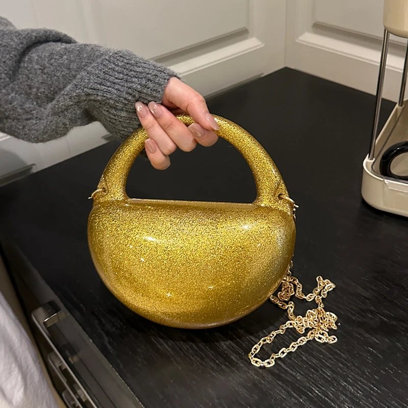 

Маленькие круглые сумки, мини-сумка для губной помады, модный вечерний кошелек, 7 цветов, акриловая сумка через плечо для телефона, женские золотые вечерние клатчи