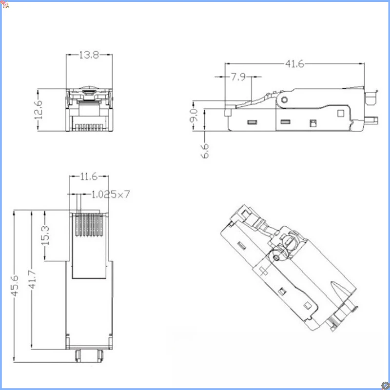 مكافحة التدخل أداة خالية محمية RJ45 Cat 7/Cat6A إنهاء المكونات Cat7 التوصيل/Cat7 موصل وحدات 23/24AWG ميجا بت