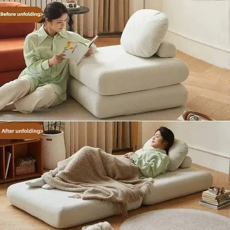 Sofa Fabric Morden Living Sofa Room Folding Bed Comfortable 1-person Tatami Chair Disassemble and Wash Living Room Furniture