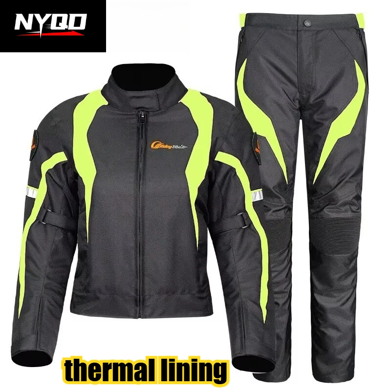 

Комплект для мотоциклистов Riding Tribe: летняя дышащая куртка и брюки из сетки с защитой, мотоэкипировка для мужчин и женщин