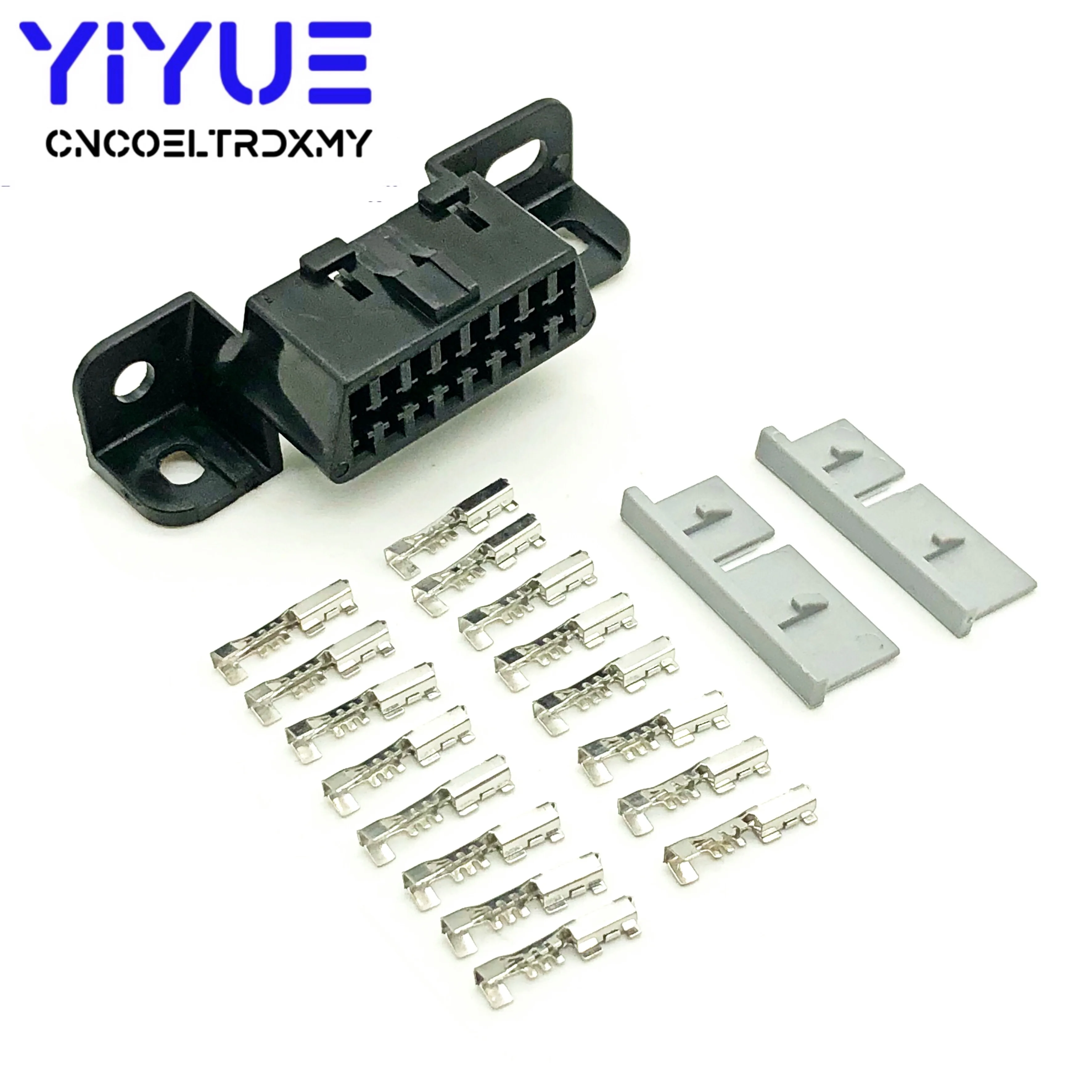 Obd2 16pin conector fêmea obd 2 adaptador interface de diagnóstico obd ii soquetes de fio fêmea