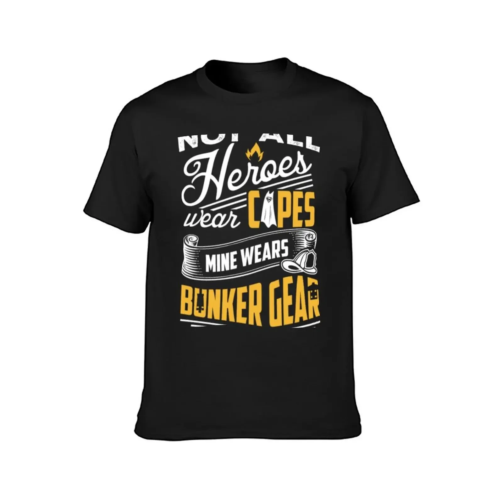 Firefighter - My heroes wears bunker gear T-Shirt sports fans cute tops mens clothing