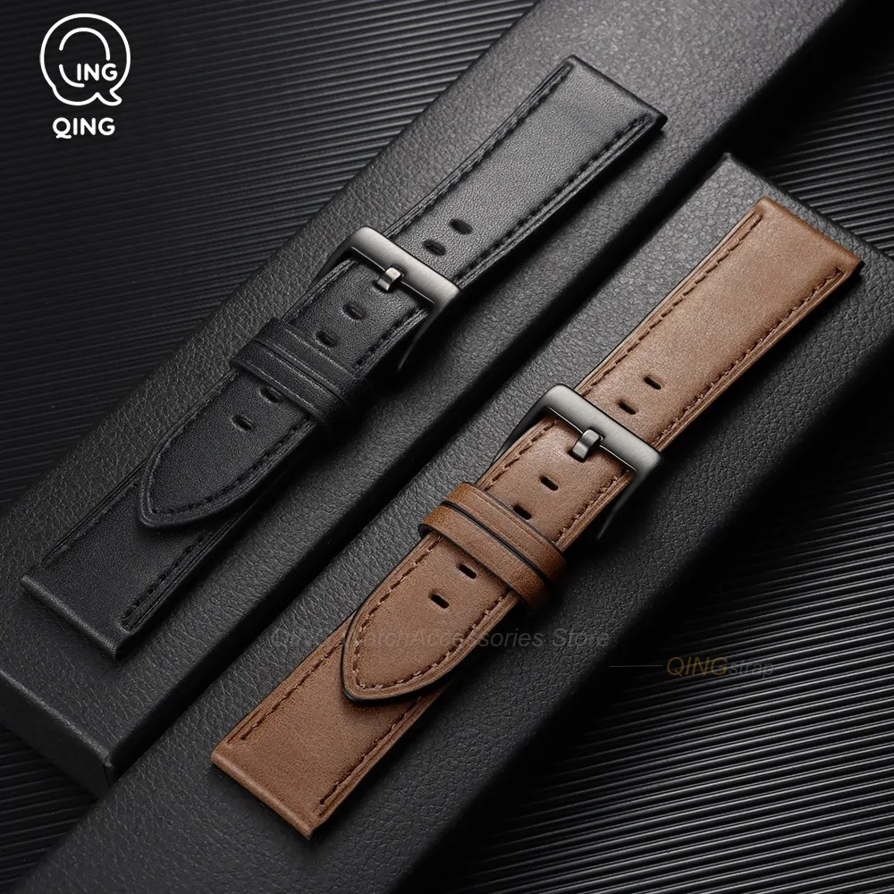 22mm Watch Band for Garmin Fenix 5/6/7 7Pro 46mm for Huawei  3 4Pro GT2 GT3 Universal Men Women Business Leather Strap Bracelets