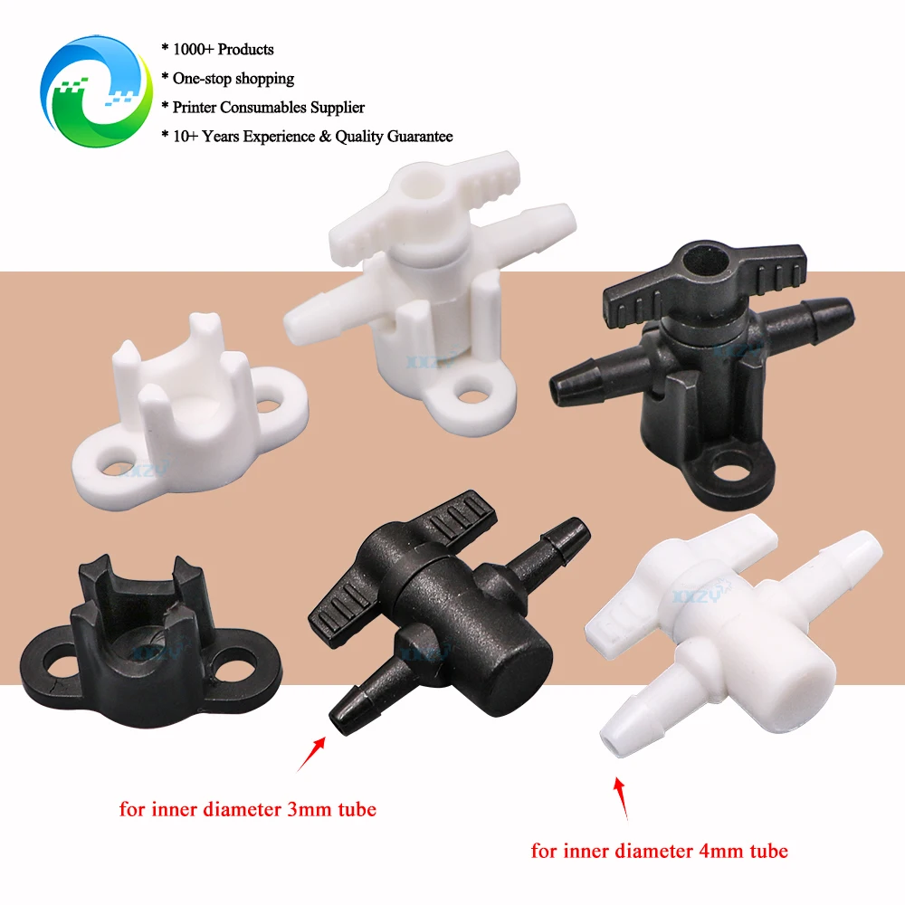 10pcs/lot Spare Parts Plastic 2 Way Ink Valve for Solvent UV Printer Spare Parts Ink Tube Switch CISS System Manual Valve