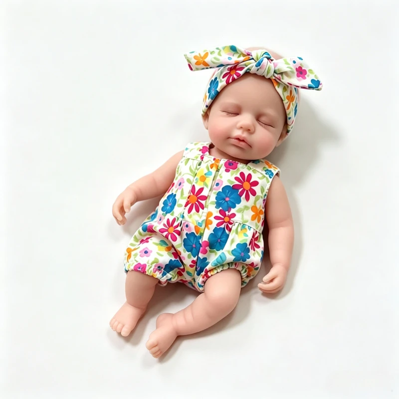 8 Inch Soft Touch Small Boy Dolls Loulou  Full Silicone Body Sleeping Doll with Rooted Eyelashes