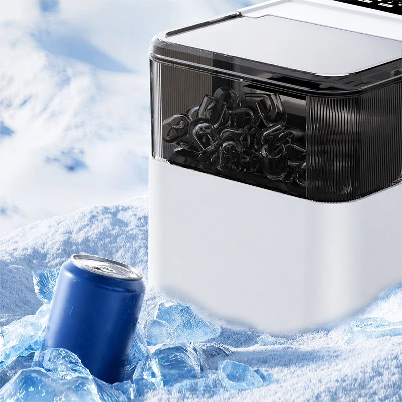 Portable Countertop Pellet Ice Maker Machine Mini Electric Bullet Ice Cube Maker for Home Use Household Kitchen and Party Use