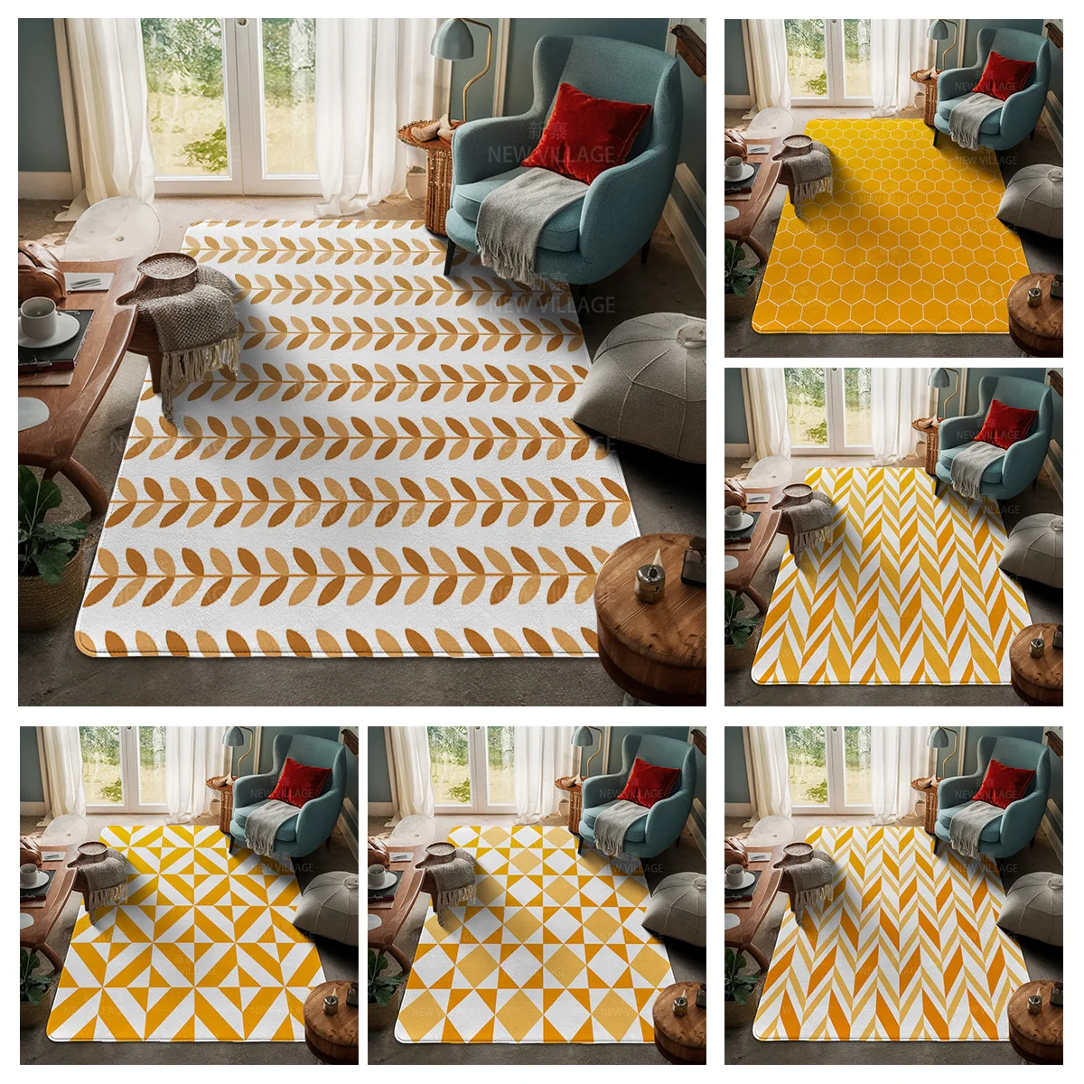 House entrance carpet Home door mat Living Room Bath Foot decoration non-slip rugs Modern geometric pattern nordic simple boho