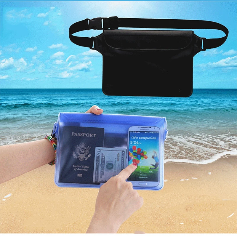 PVC Waterproof Waist Bag Outdoor Sports Bag Rafting Swimming Beach Bag Transparent Waist Bag Waterproof Bag