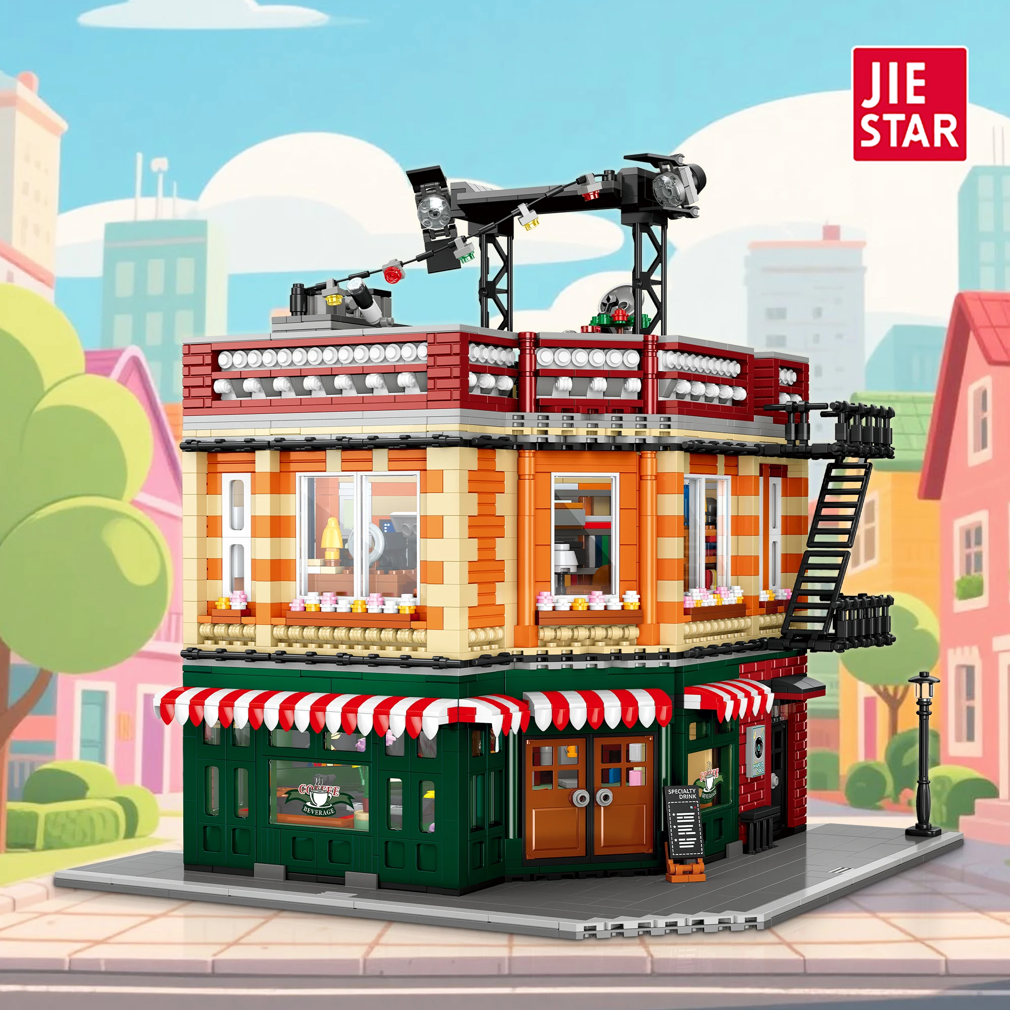 Creative Modular Building Blocks Street View Central Perk House Movie Model DIY Assembly Toy for Adults Friends Gift 3015Pcs