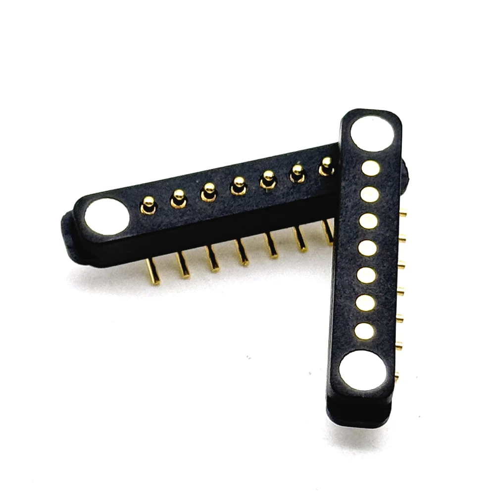 1Pair 7Pin Bent Needle Waterproof Spacing 2.54mm Magnetic Pogo Pin Connector Pogopin Male Female Spring DC Power Socket