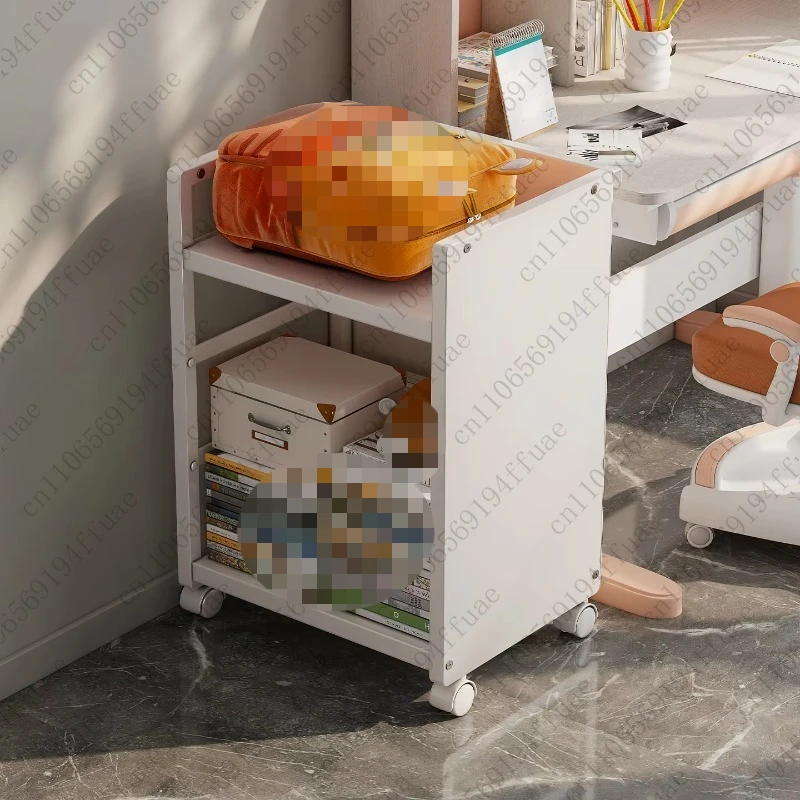 Document Rack & Storage Shelf Adjustable Office & Bedroom Storage with Wheels 2-Tier Bookcase & Backpack Organizer