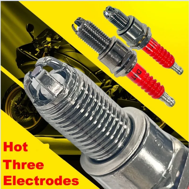 3-Electrode A7TC D8TC High Performance Motorcycle Iridium Spark Plug for 50CC-150CC for Atv GY6 50cc 110cc 125cc 150cc ATV Plug