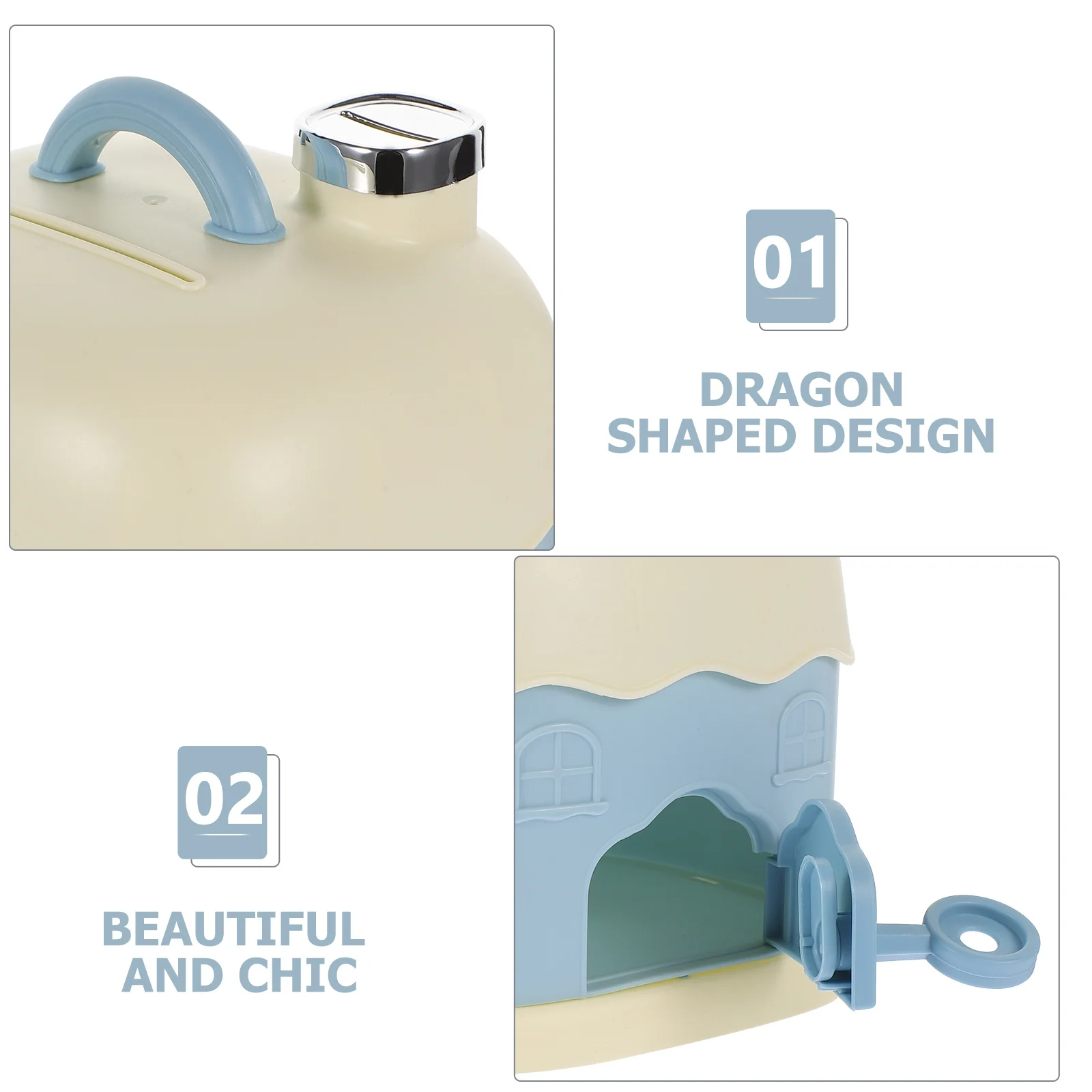 

Mini Piggy Bank Decorative Cartoon Cottage Shape Portable Coin Bank for Home Office Saving Money Box Shape Money Box