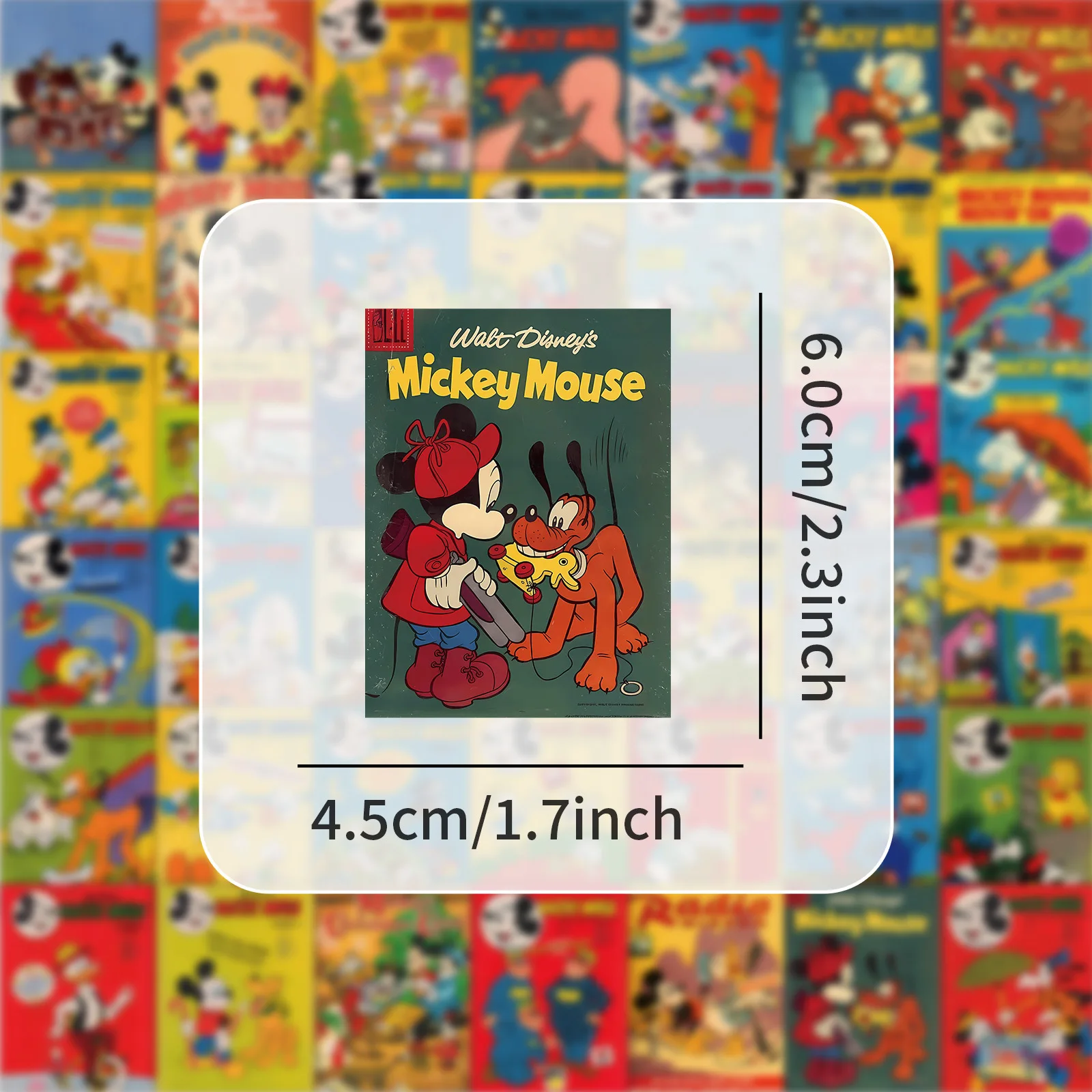 

50PCS Retro Disney Cartoon Stickers Mickey Mouse and Donald Duck Anime Decal DIY Luggage Laptop Phone Vintage Sticker Pack Gifts